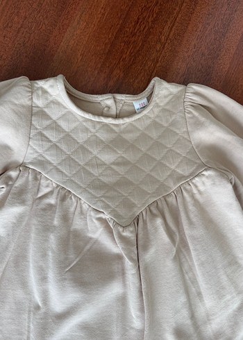 Bej Uzun Kollu Bebek Elbise - Görsel 2