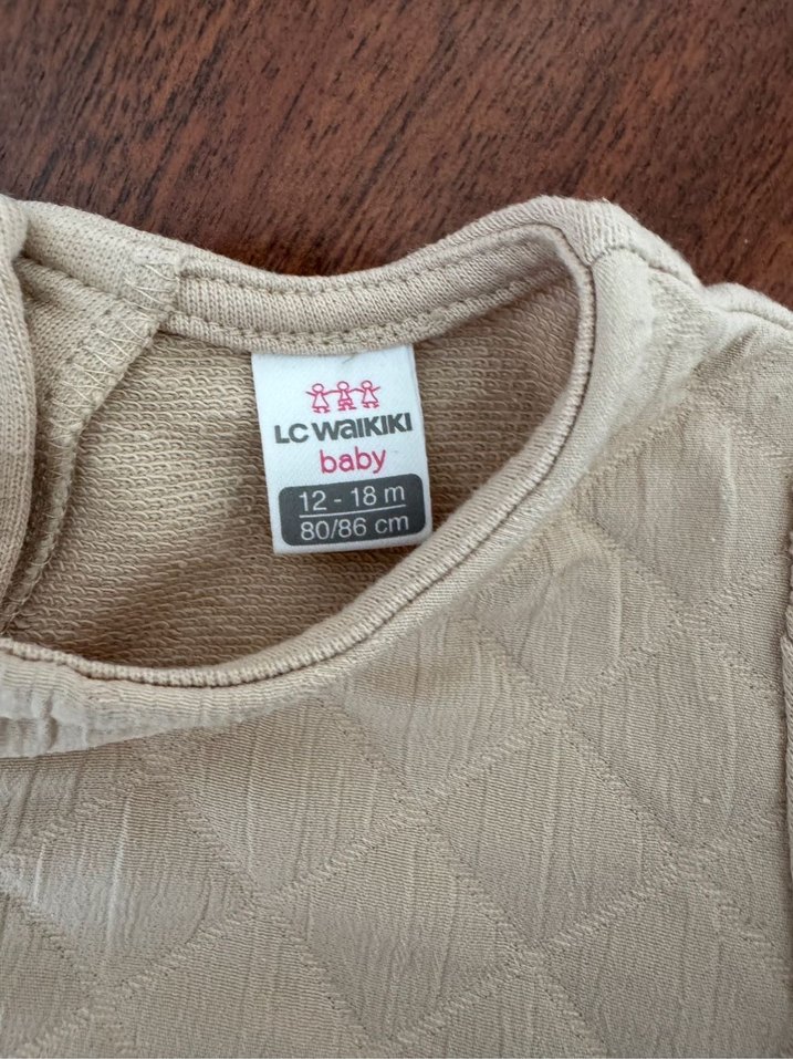 Bej Uzun Kollu Bebek Elbise - Görsel 4