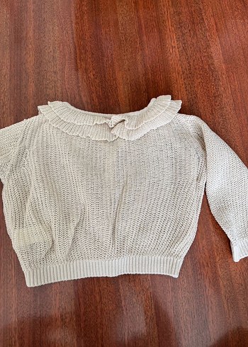 Kız Çocuk Bej Örgü Hırka - Görsel 4