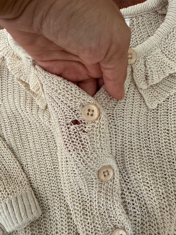 Kız Çocuk Bej Örgü Hırka - Görsel 2