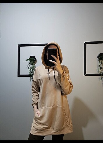 Kapşonlu sweatshirt tunik 