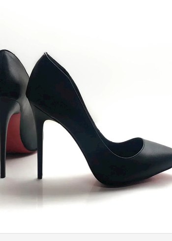 siyah deri stiletto - Görsel 3