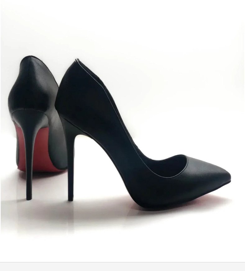 siyah deri stiletto - Görsel 3