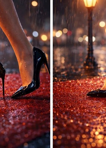 siyah rugan stiletto - Görsel 2