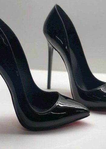 Diğer Siyah Parlak Rugan Stiletto Topuklu Ayakkabı