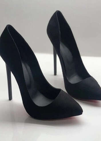 38 Beden Siyah süet stiletto