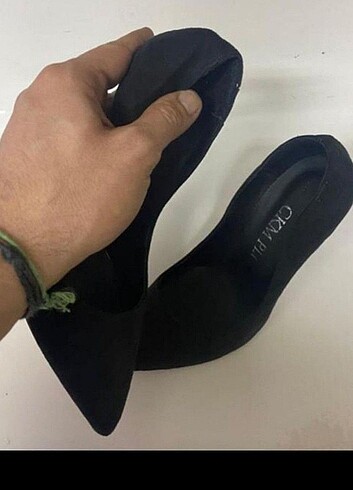 39 Beden Siyah süet stiletto