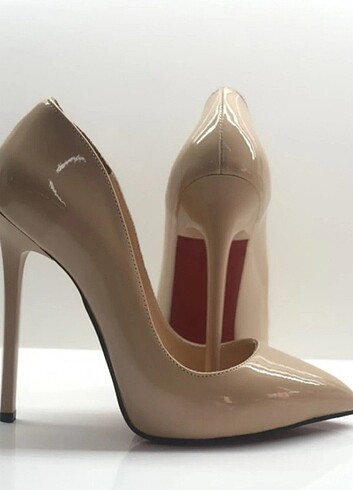 Diğer Nude rugan hakiki deri astarlı stiletto 