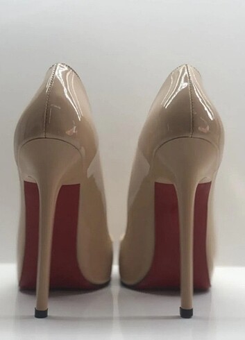 35 Beden ten rengi Renk Nude rugan hakiki deri astarlı stiletto 