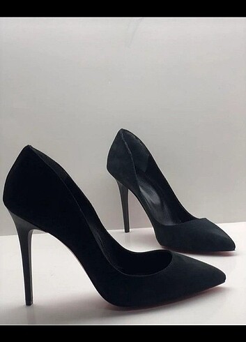 38 Beden siyah Renk Siyah süet stiletto