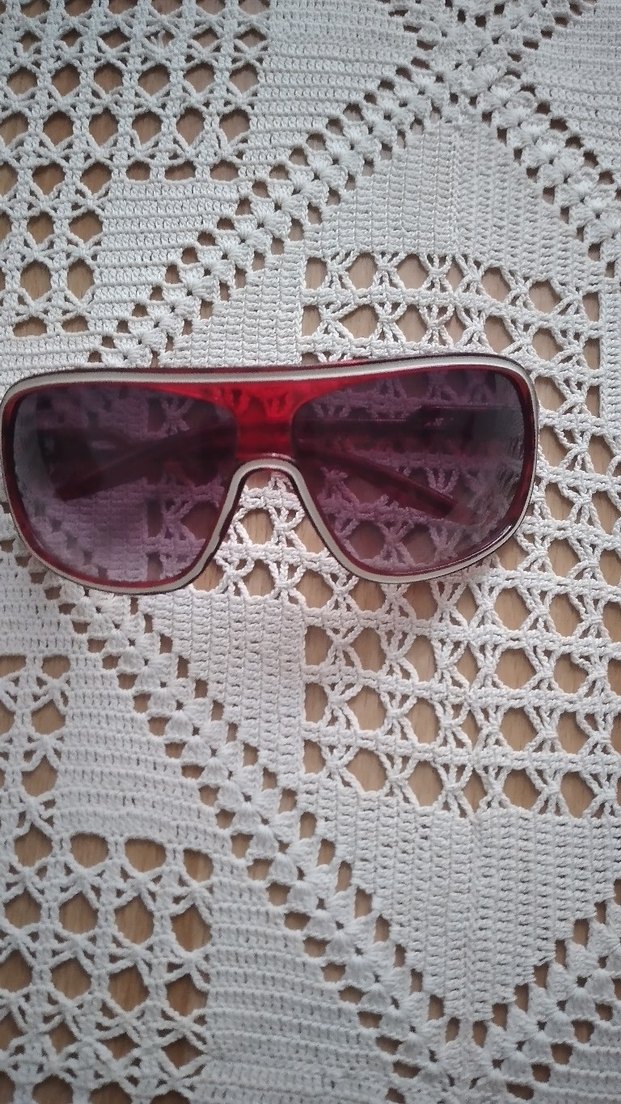 Şeffaf Kırmızı Vintage Kadın Güneş Gözlüğü - Görsel 3