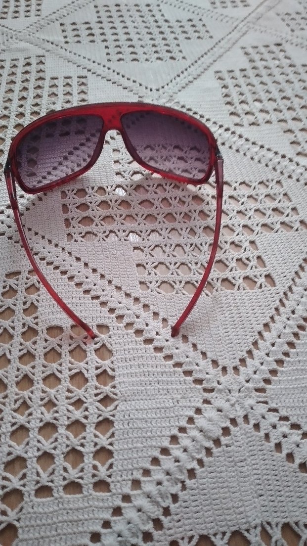 Şeffaf Kırmızı Vintage Kadın Güneş Gözlüğü - Görsel 5