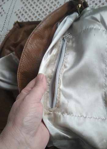 Kahverengi Deri Tokalı Kadın Çanta - Görsel 13