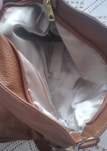 Kahverengi Deri Tokalı Kadın Çanta - Görsel 9