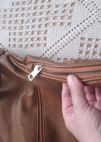 Kahverengi Deri Tokalı Kadın Çanta - Görsel 10