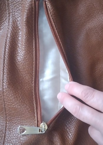 Kahverengi Deri Tokalı Kadın Çanta - Görsel 8