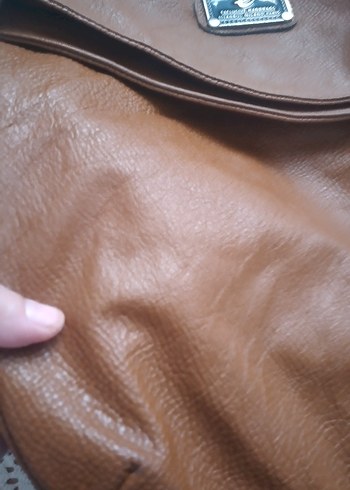 Kahverengi Deri Tokalı Kadın Çanta - Görsel 2