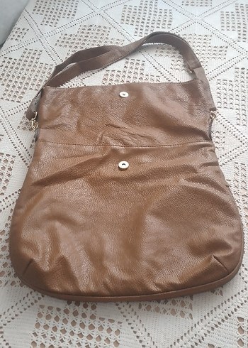 Kahverengi Deri Tokalı Kadın Çanta - Görsel 5