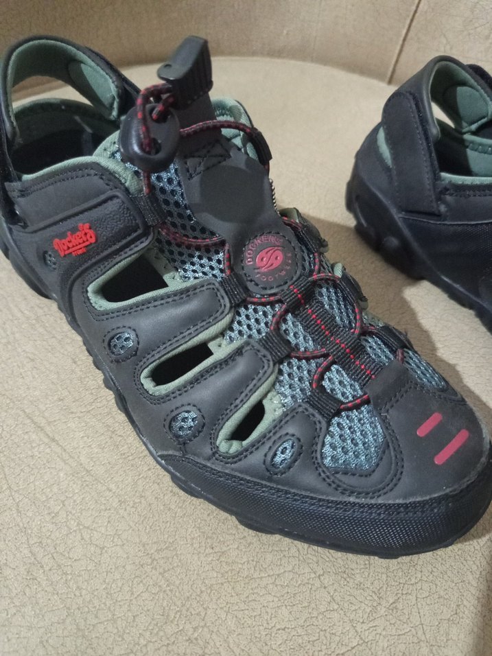 Gri Erkek Spor Terlikler Velcro Bantlı - Görsel 3