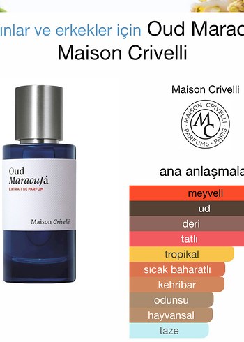 Beden Renk Maison Crivelli Oud Maracujá