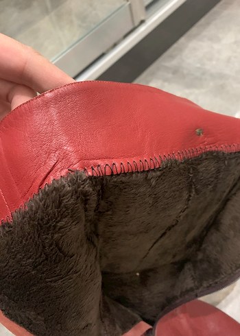 37 Beden Fendi içi dışı deri bordo taşlı çizme