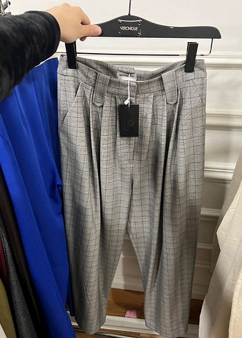 m Beden Vakkorama gri ekoseli pantolon