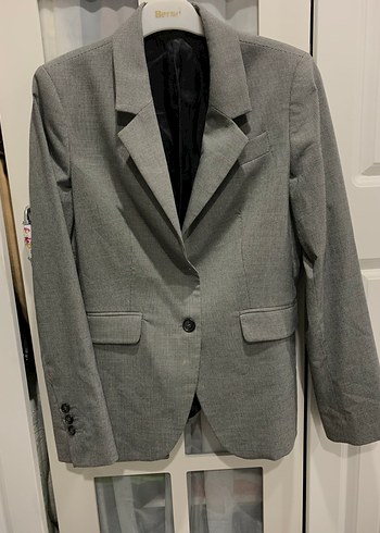Gri Küçük kareli blazer ceket