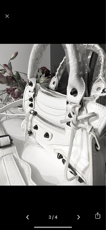 Beden Beyaz küçük Balenciaga deri çanta