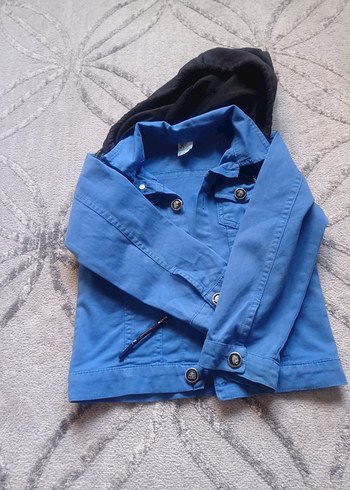 Düğmeli Mavi Denim Erkek Çocuk Ceketi - Görsel 2