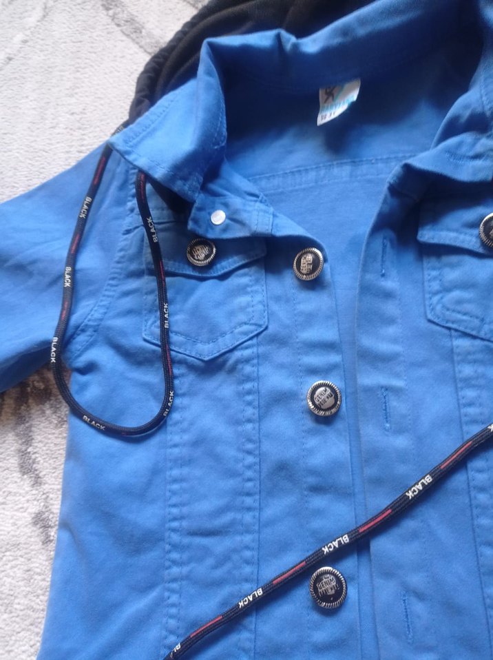 Düğmeli Mavi Denim Erkek Çocuk Ceketi - Görsel 3