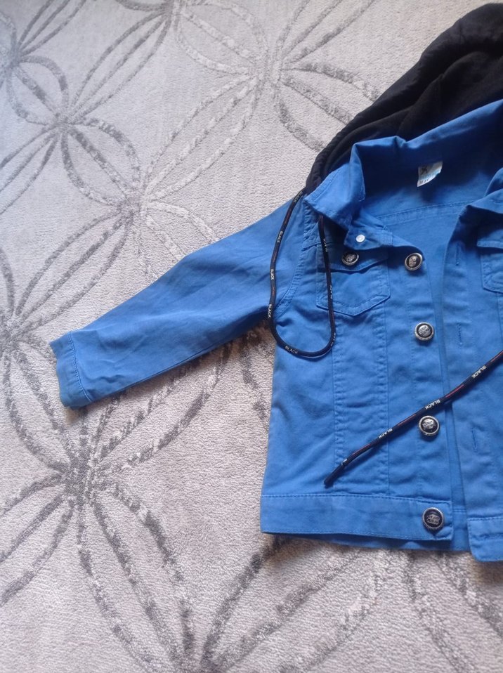 Düğmeli Mavi Denim Erkek Çocuk Ceketi - Görsel 4