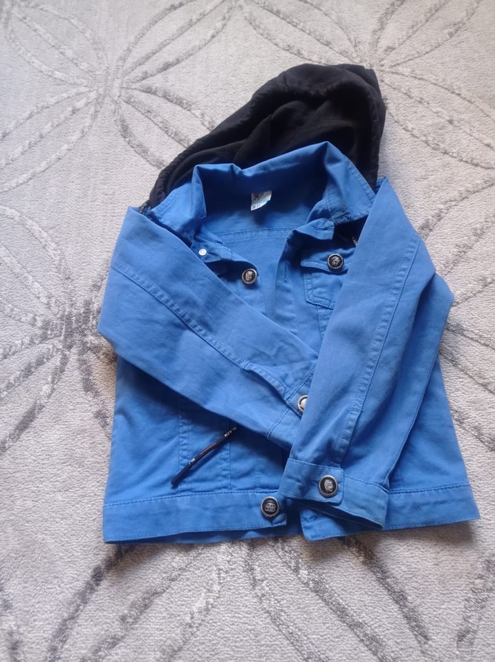 Düğmeli Mavi Denim Erkek Çocuk Ceketi - Görsel 2