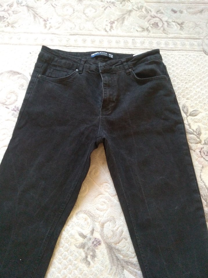 Siyah erkek Denim Normal Paça Pantolon - Görsel 2