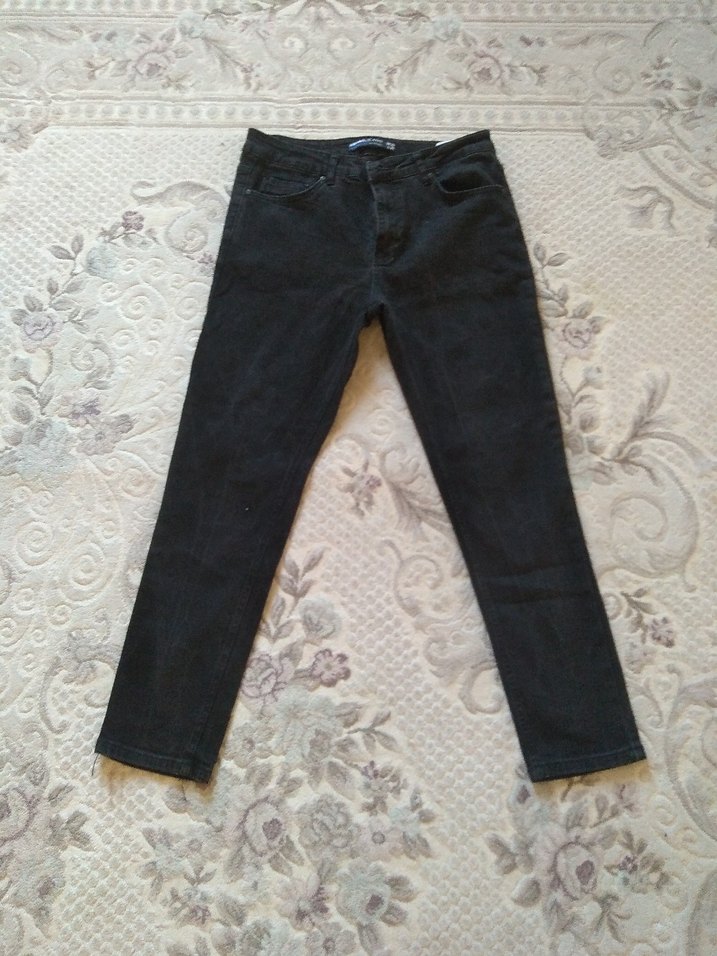 Siyah erkek Denim Normal Paça Pantolon - Görsel 3
