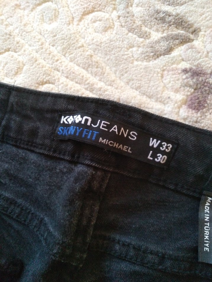 Siyah erkek Denim Normal Paça Pantolon - Görsel 4