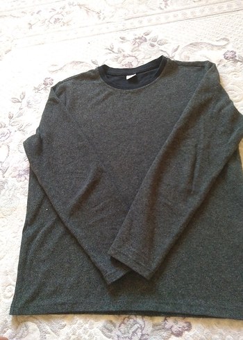 Gri erkek Uzun Kollu Basic Sweatshirt - Görsel 4