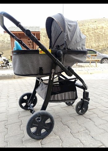 Gri Bebek Arabası Katlanabilir ve Hafif - Görsel 4