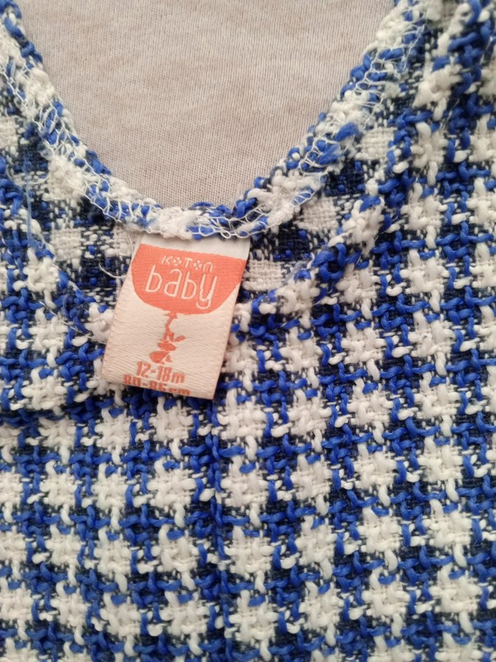 Mavi beyaz kız çocuk elbise koton 
civil takım - Görsel 4