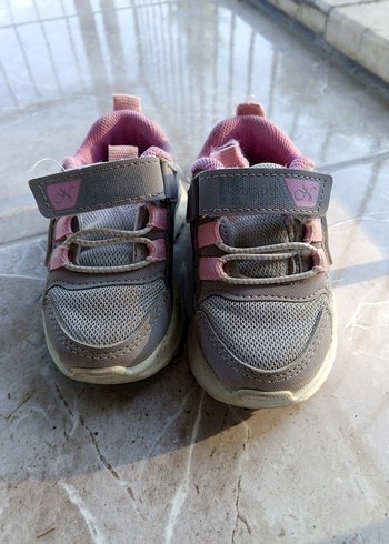 Kız Çocuk Gri Bağcıksız Sneakers - Görsel 2