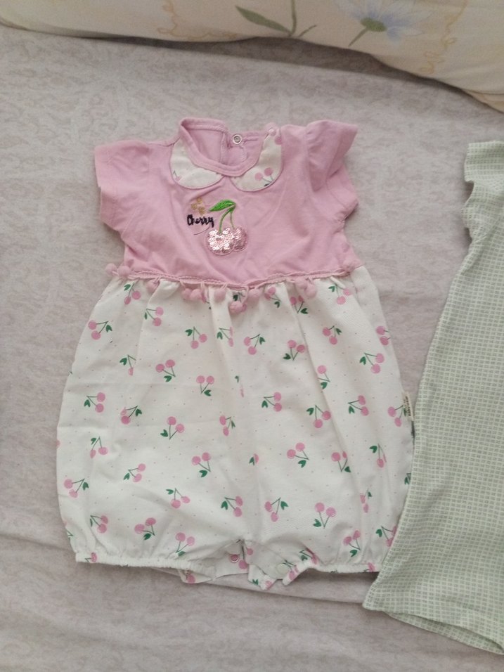 Düğmeli Gri Bebek Kız Tulum - Görsel 3