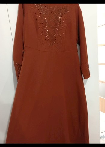 Kahverengi Uzun Kollu Salaş Elbise - Görsel 4