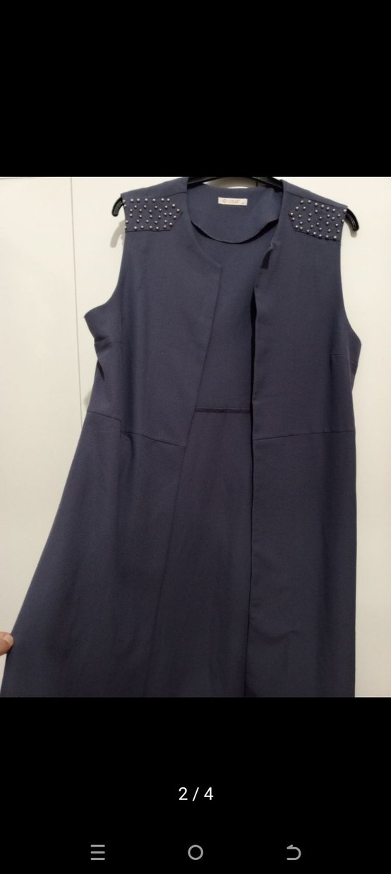 Lila Uzun Kadın Yelek - Görsel 2