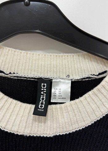 Kadın Siyah Beyaz Çizgili Örgü Kazak - Görsel 3