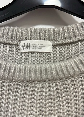 Gri Uzun Kollu Örgü Kazak - Görsel 3