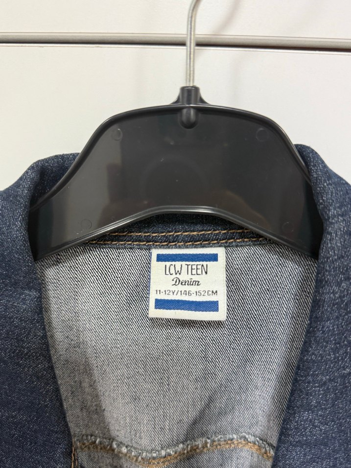 Düğmeli kız çocuk Denim Ceket - Lacivert - Görsel 3