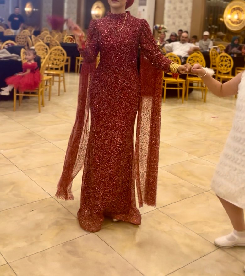 Bordo kına elbisesi - Görsel 2