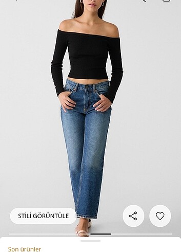 Stradivarius D96 crop straight fit jean 