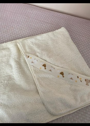 Bej Keten Çocuk Banyo havlusu - Görsel 2