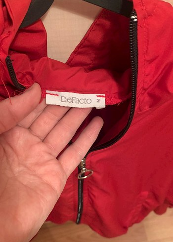 Kırmızı Fermuarlı Kadın Ceket - Görsel 3