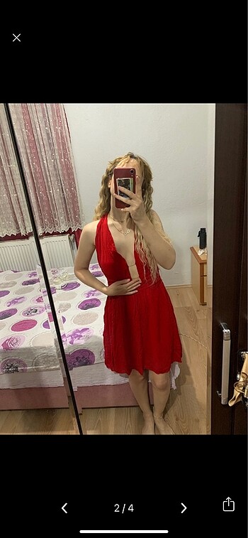 s Beden Kırmızı elbise